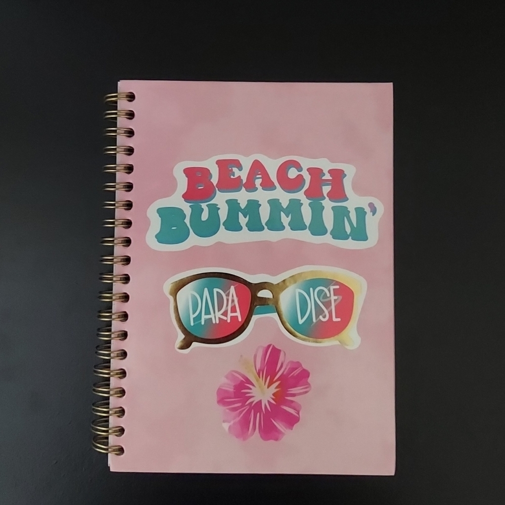 Beach Summer Paradise Notebook: Pink Cover with Sunglasses Design